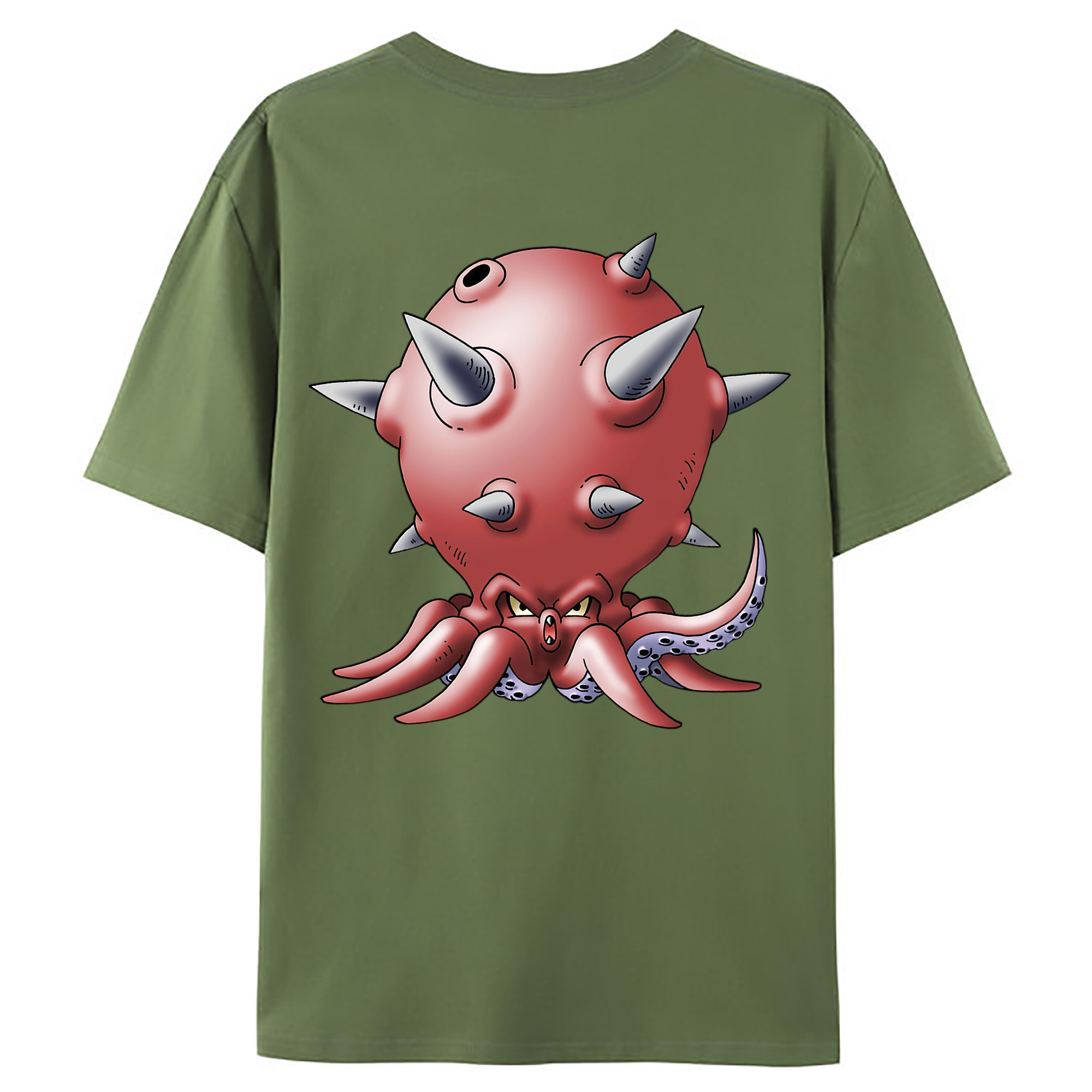 （画像用） ドラゴンクエスト Doragon Kuesuto Dragon Quest 綿100％ メンズ半袖Tシャツ（バックプリント） 通気性